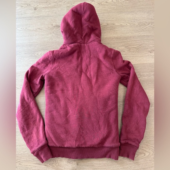 Aeropostale Y2K Vintage Burgundy Zip Up Hoodie Jacket Faux Fur Lining Size Small - Picture 5 of 15